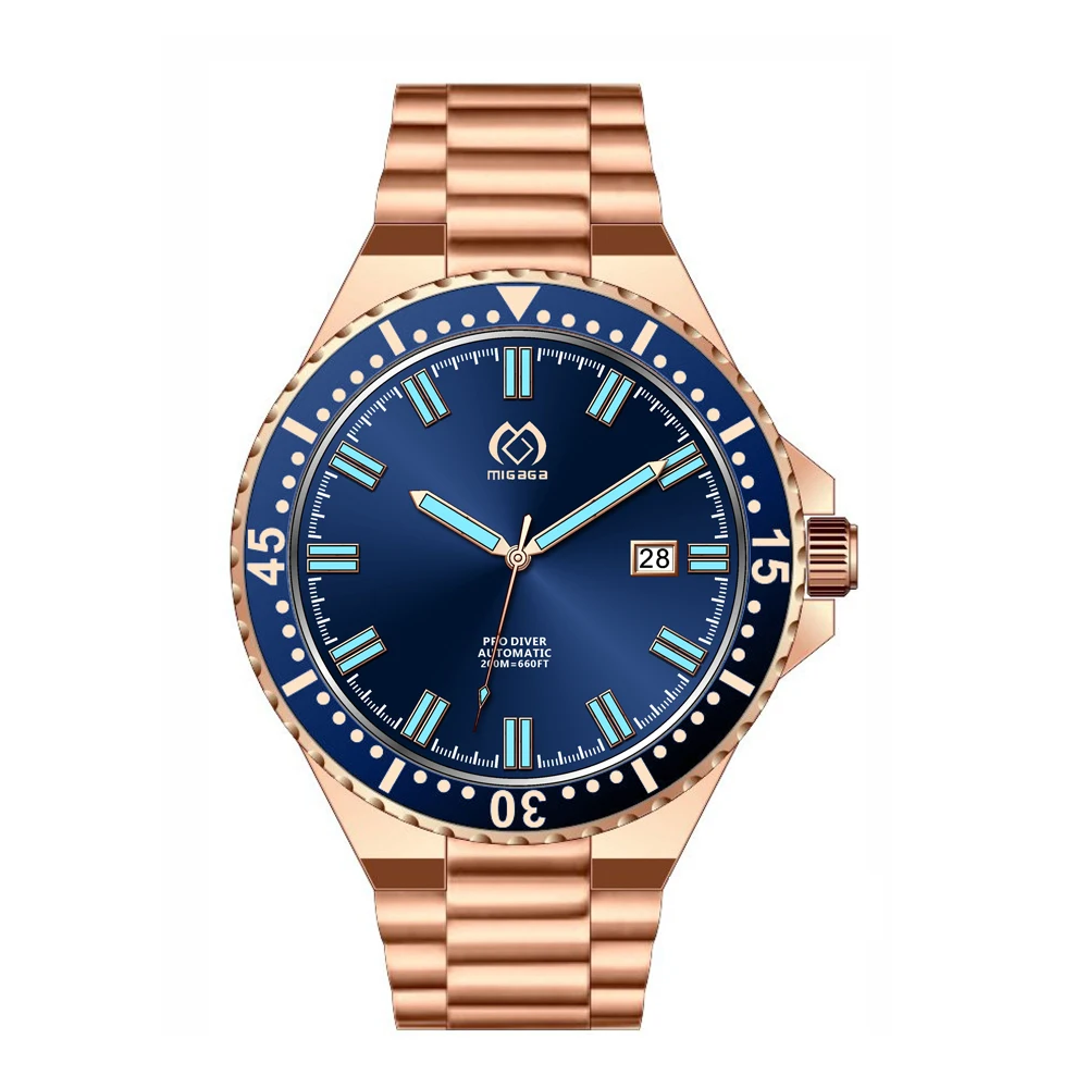 high quality watch automatic men luxury watches luminous hands clock 200M W.R. PRO Diving watch