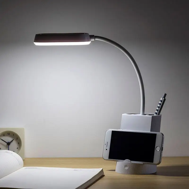 Brain power Touch Control LED Desk Lamp 3 Color Mode 360 Flexible desk light with pen holder and phone stand