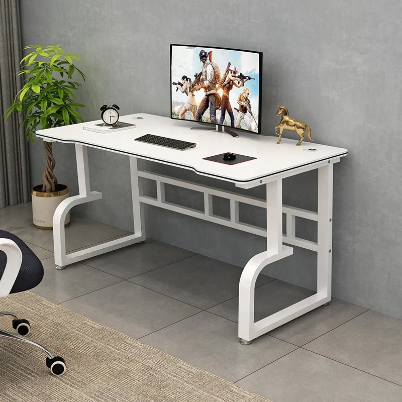 White Computer Desk with Power Outlet Shelves 40 Inch Small Corner Desk for Small Space Home Office PC Desks