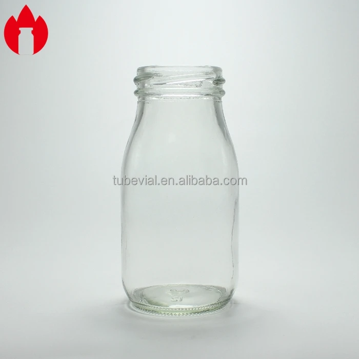 Customized 200ml 250ml 500ml Empty Milk Glass Bottle Vial with Metal Cap