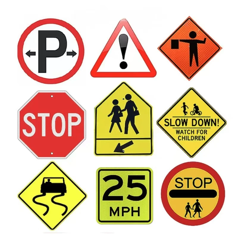 Manufacturer Price Aluminum Road Sign Manufacturer Safety Warning Signal Board Reflective Traffic Parking Sign Customization