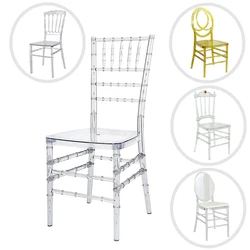Events Stackable Clear Crystal Plastic Acrylic Resin Tiffany Chiavari Wedding Chair