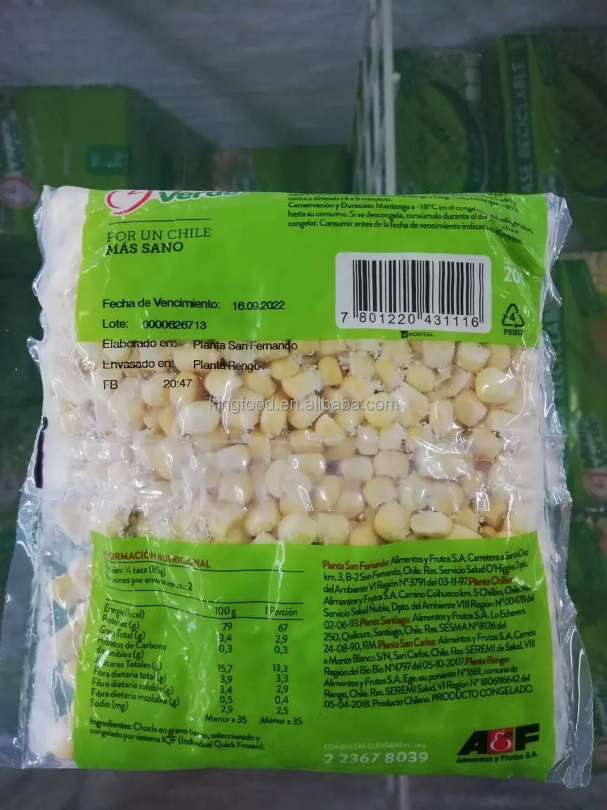 2024 New Season Frozen Whole Kernel Sweet Corn Frozen Vegetable in PE Bag Factory Price High Quality from Manufacturer 1KG