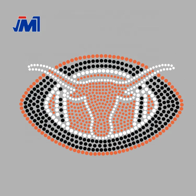 JMT Custom Rhinestone Transfer Bengals Tiger Football Cheer Design Hotfix Motif Press T-shirt Logo Heat Rhinestone Transfer