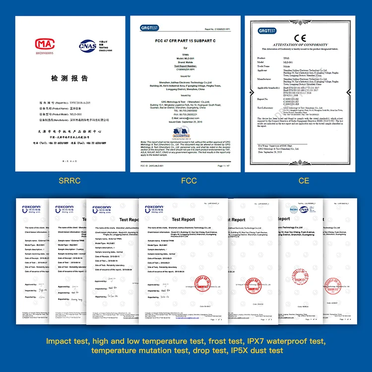 New BLE 5.0 2.4GHz 4 Wheel External Sensor Voice prompt TPMS Tire Pressure Monitor For Tesla