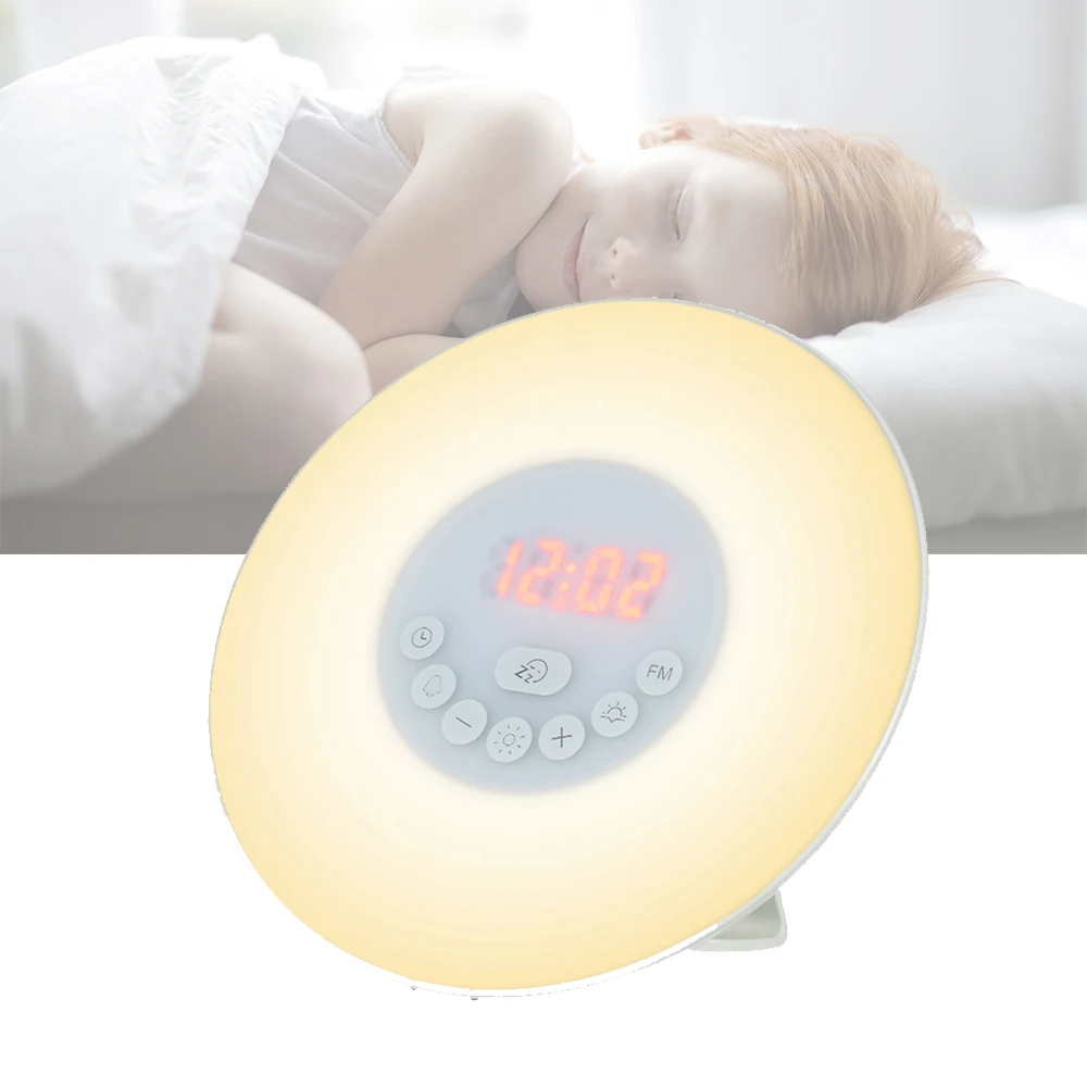 Dropshipping Touch Sensor Digital Alarm Clock Sunrise Sunset Simulator LED Lighting