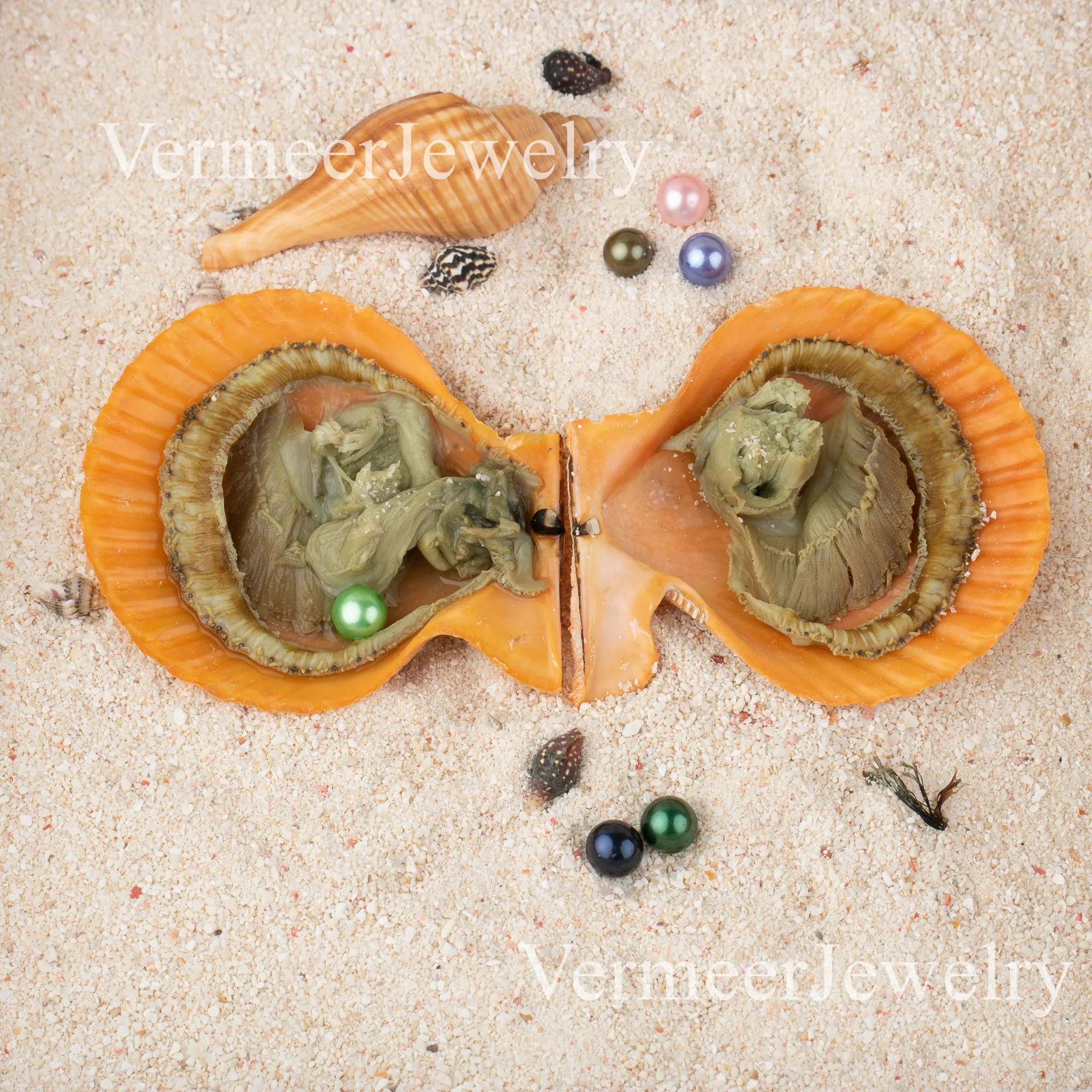 Natural Pearl Freshwater Cultured Pearl Oyster with 7-8 mm round 4a+ grade DIY Birthday Gifts Vacuum-Packed