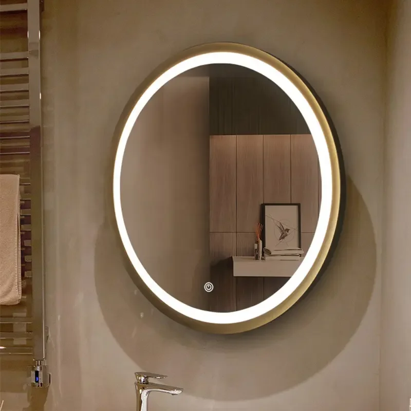 High Quality Round LED Illuminated Bathroom Defogger Touch Screen Smart Mirror