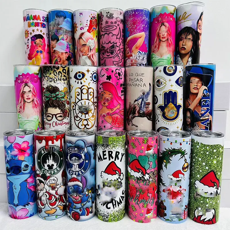 Best Quality Christmas Halloween custom design sublimation 20oz coffee mugs tumblers for christmas gift