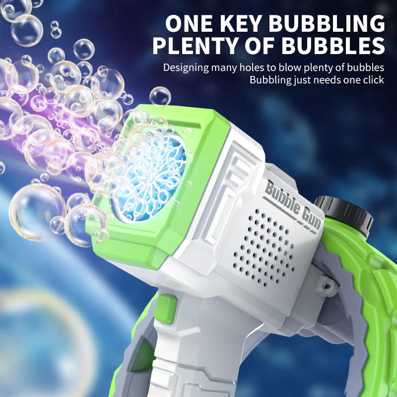Summer Outdoor Blowing Bracelet Bubble  Gun Toy With Led Light For Kids