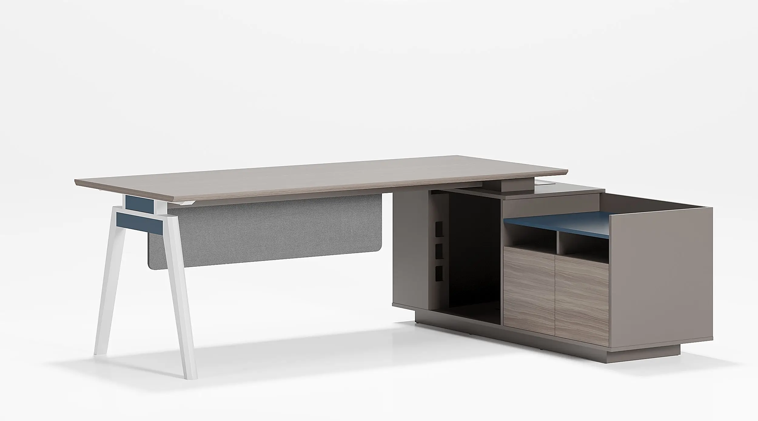 Manufacturer Factory Price Modern Boss Office Executive Desk Wooden L-Shaped Computer Table With Drawers