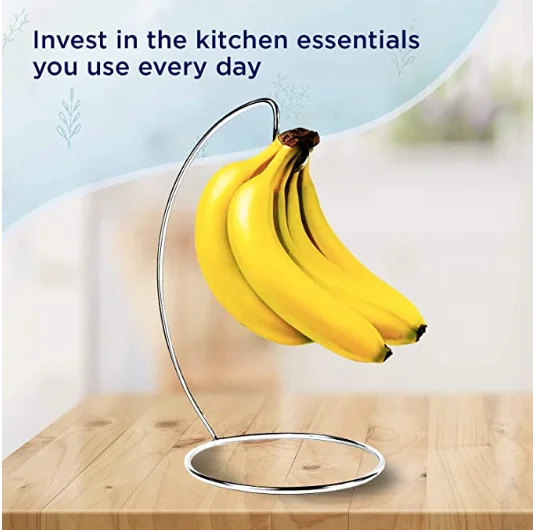 Banana hanger - stainless steel banana hanger with sturdy brackets and hooks. Make your own fruit or banana tree hook, earphone