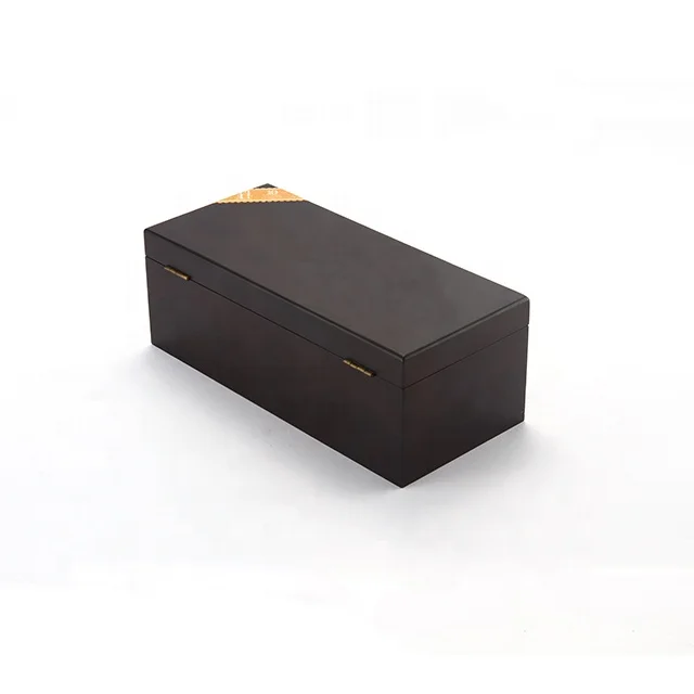 European-style single wooden champagne black high-grade high-gloss paint red wine gift box