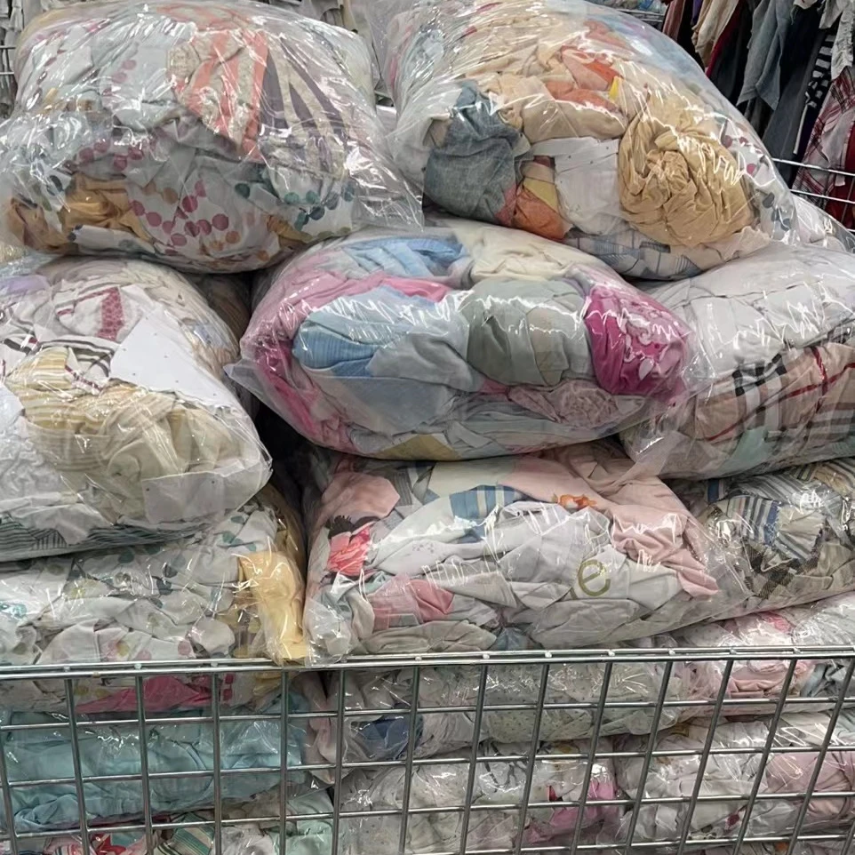 Cut Colored Sheeting Rags 100% Cotton Bed Sheets Painter Rags Star Rate Sheeting Textile Waste Recycled Cotton Cloth