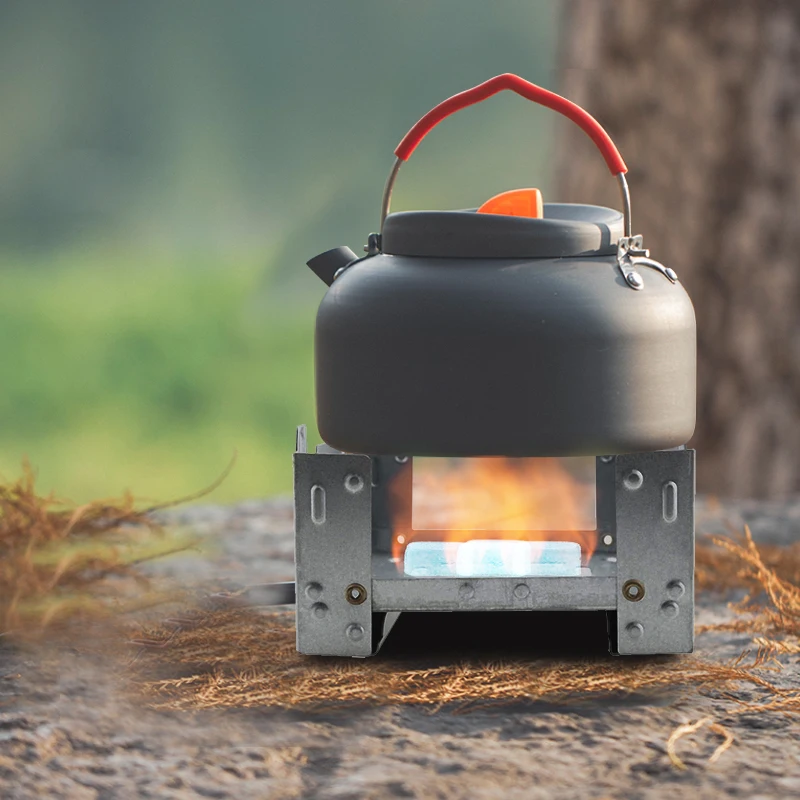 Outdoor mini portable camping gas stove folding solid fuel camping stove