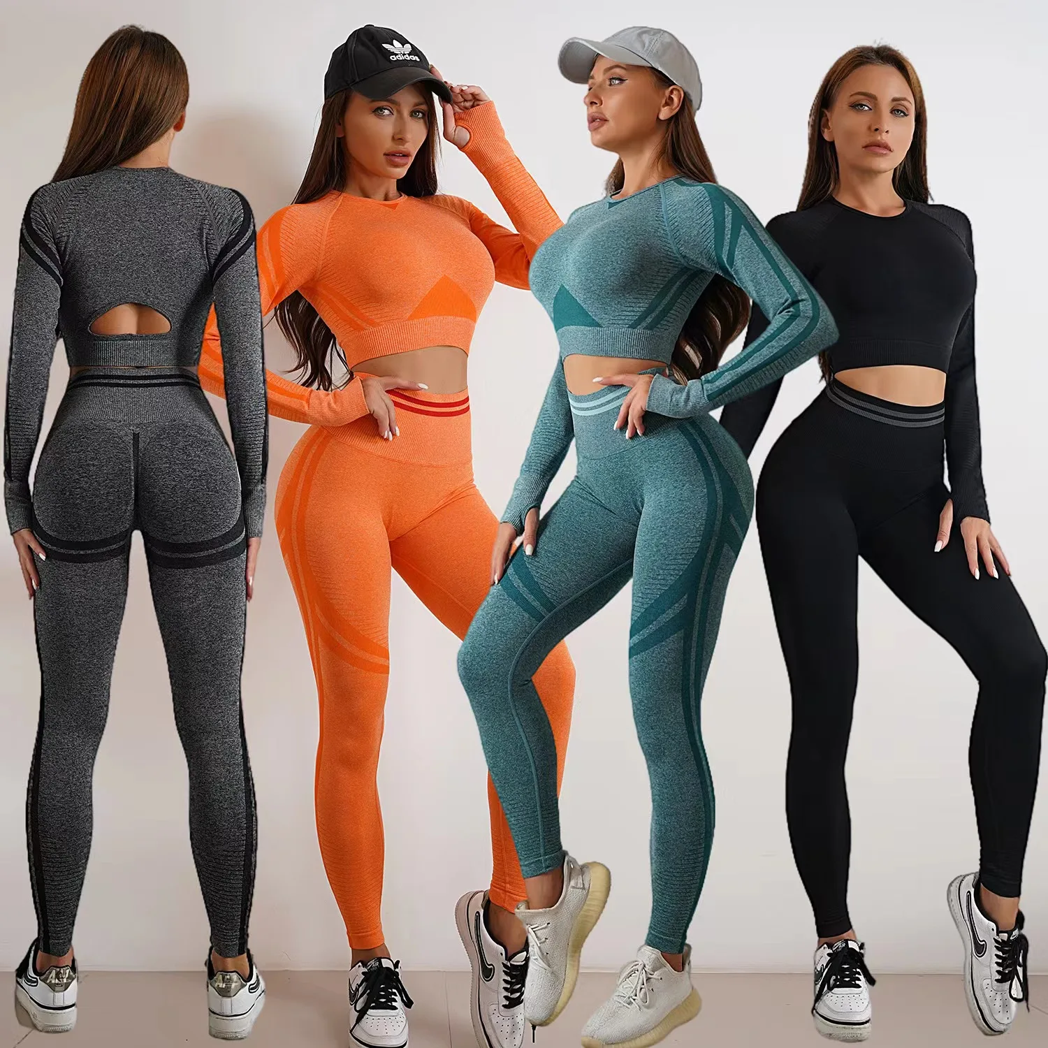 Seamless Women Sportswear Free customization Service  Gym Fitness Sets Workout Gym Clothing Active Wear Set