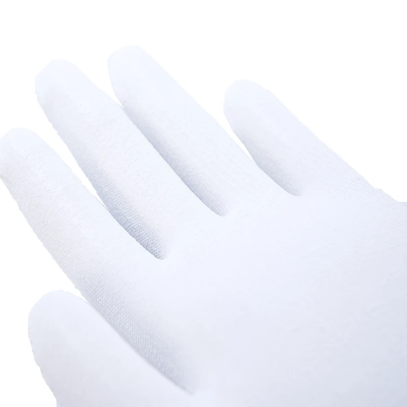ESD Conductive White Nylon Liner PU Dipped Palm / Finger Top Fit Coated Work Safety Anti Static Working Gloves Luvas Guantes