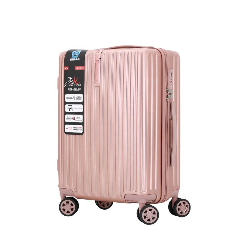 New UV printing luggage retro leather trolley case ABS PC travel suitcase with universal suitcase luggage