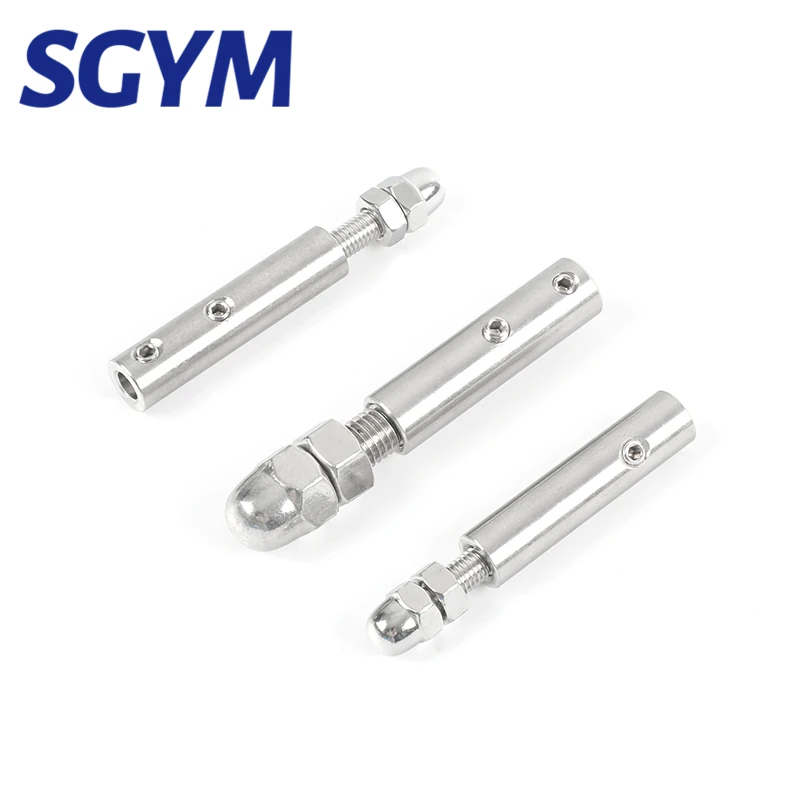 Hand screw Clamp Wire Rope Thread Stud Tension End Fitting with Hexagon Grub Screw Bolts buckle for Stair Deck Post