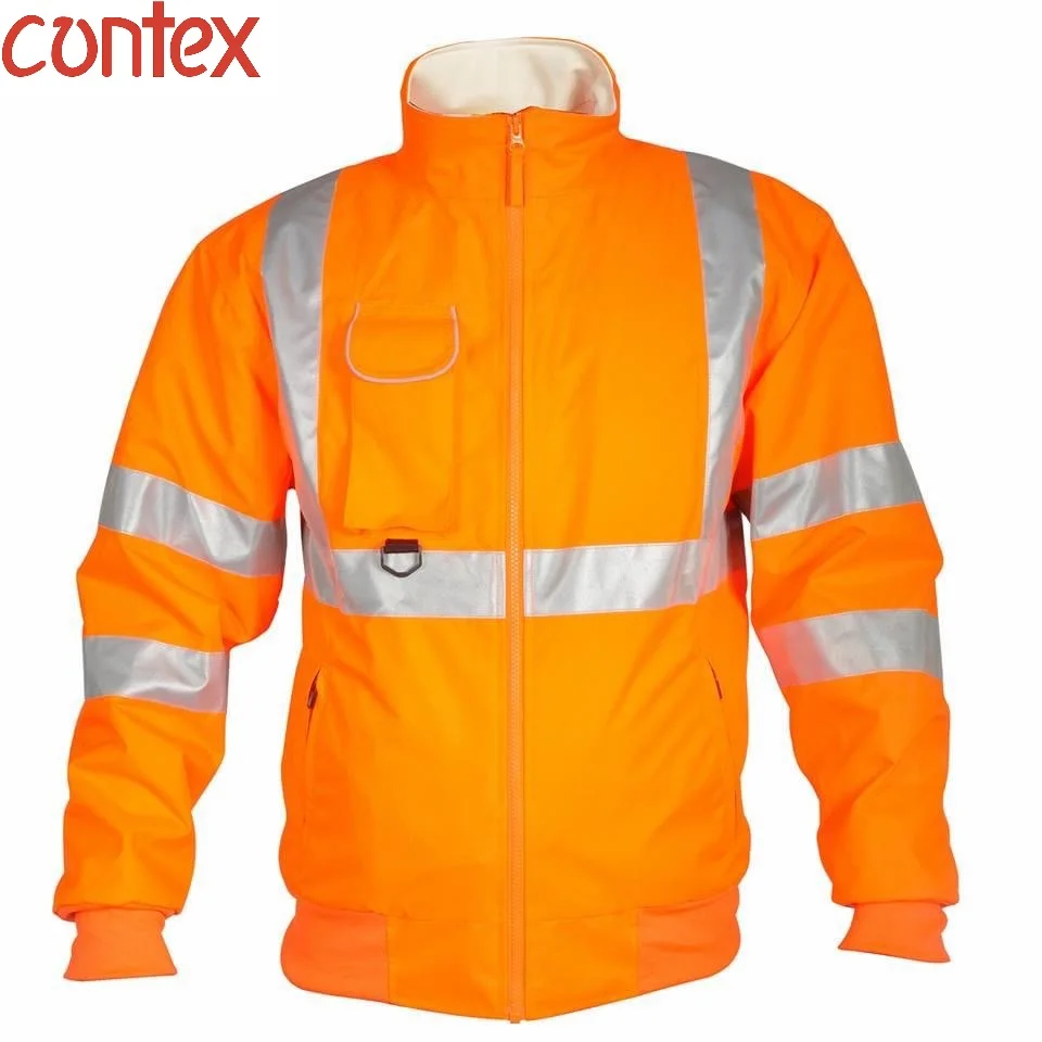 
High Visibility Hi Vis HiViz Windproof and Waterproof Heavy Weight Oxford Polyester Anti-pilling Sustainable Lining Jacket 