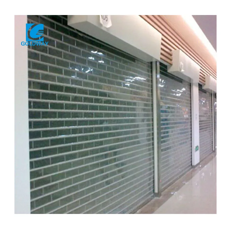transparent clear crystal polycarbonate  automatic commercial roller small slat long strip shutter door factory rolling door