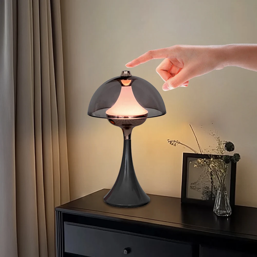 Modern High-Capacity Battery Cordless Rechargeable Table Lamp Bedside Bedroom Decoration Light Table Lamp Restaurant