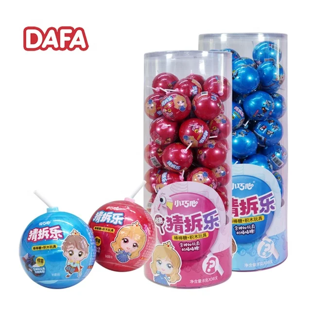 Funny Ball Candy toys that look like bombs and surprise building block toys with lollipop candy for girls and boys