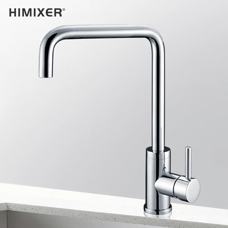 HIMIXER CUPC NSF single handle kitchen sink faucets griferia cocina deck mounted chrome plated brass kitchen faucet
