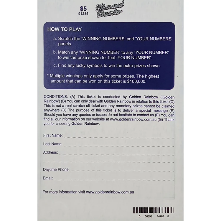 Manufacturer wholesale lottery scratch card best instant win Paper printing custom Scratch Off lottery tickets