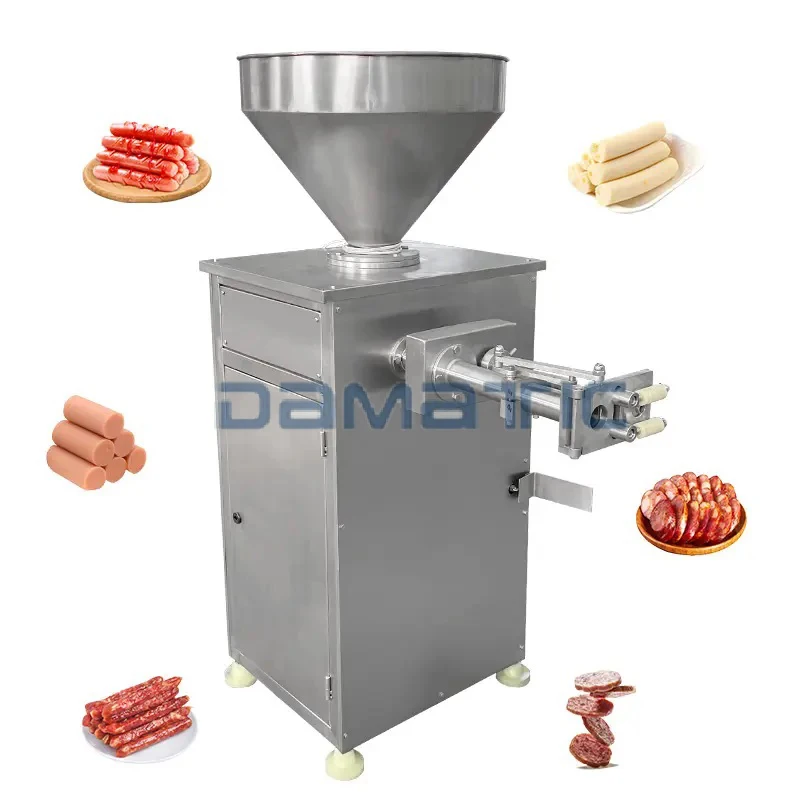 Automatic Pneumatic Vacuum Small Mini Hobart Food Hot Dog Sausage Meat Filler Stuffer Filling Making Machine Small Electric 30l