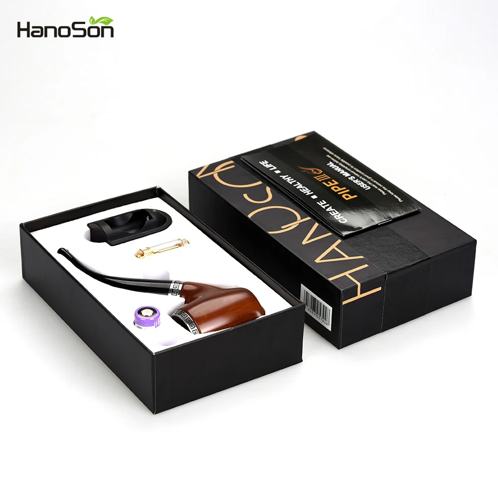 
Amazon top seller 2019 electronic new products wooden glass crack pipe electric smoking pipe 