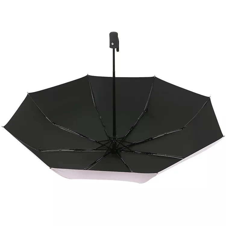custom printing foldable umbrella with logo uv sun rain dual use 3 folding clear umbrellas wholesale