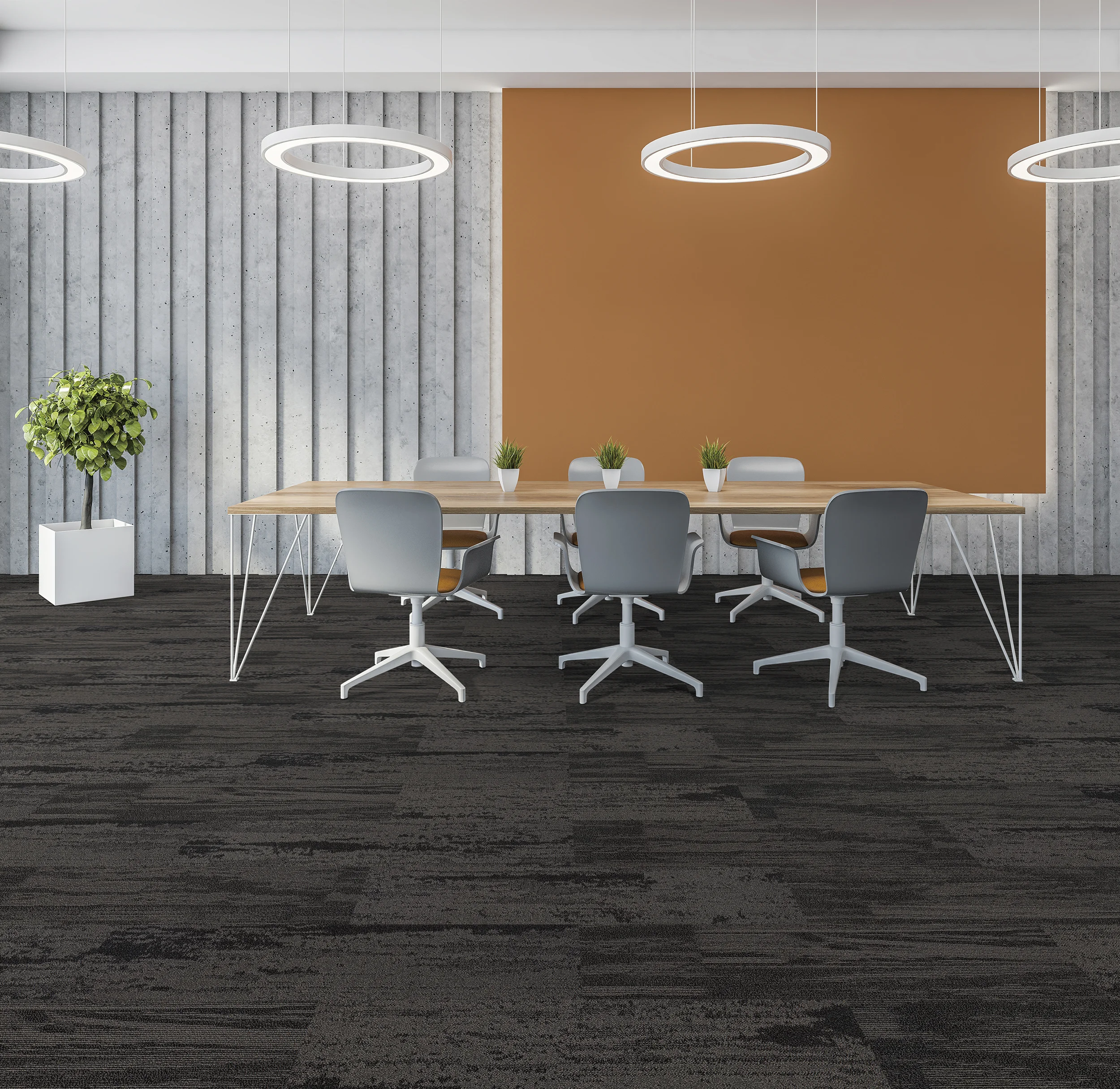 Commercial Offices Carpet Tiles Square Gray Art Floor PVC Backing Tufted Nylon with Geometric Pattern for Home Use