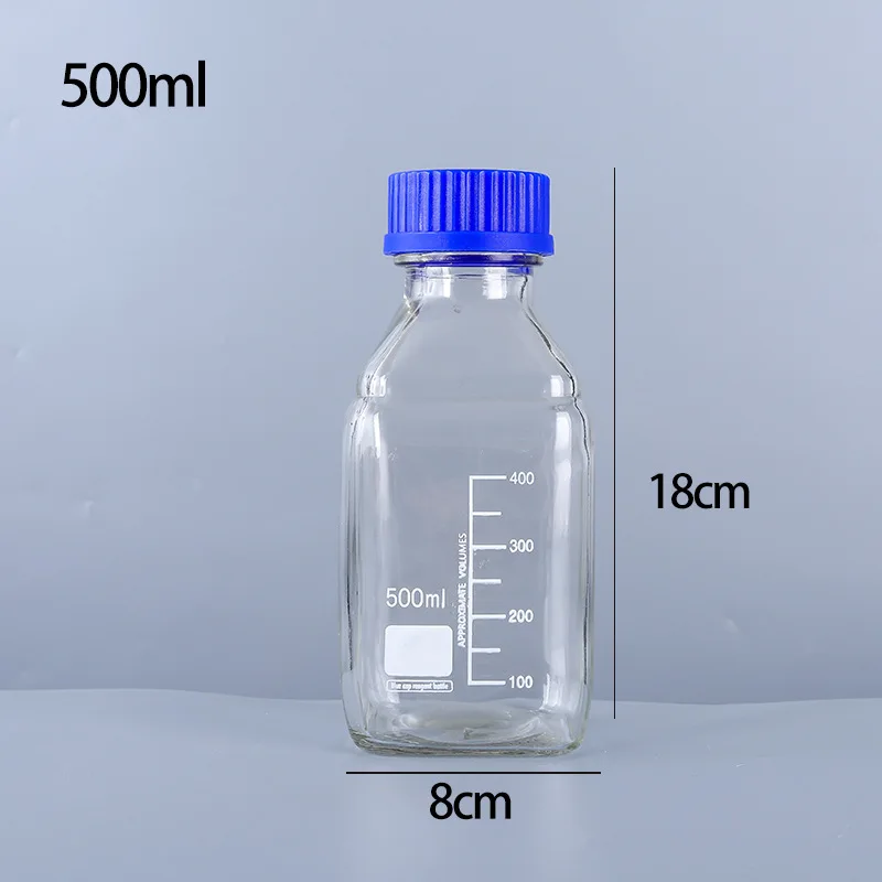 100 250 500 1000ml Borosilicate Bottles Chemical Reagent Glass Bottle Clear Laboratory Glassware