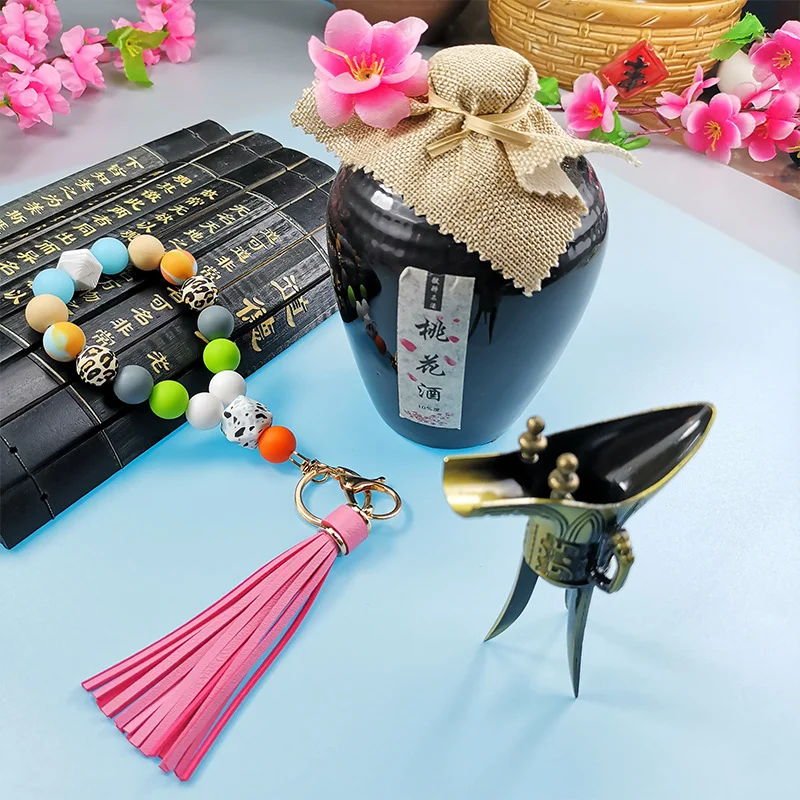 9mm 12mm 15mm 19mm rainbow silicone beads for keychain making babies teether pens toys