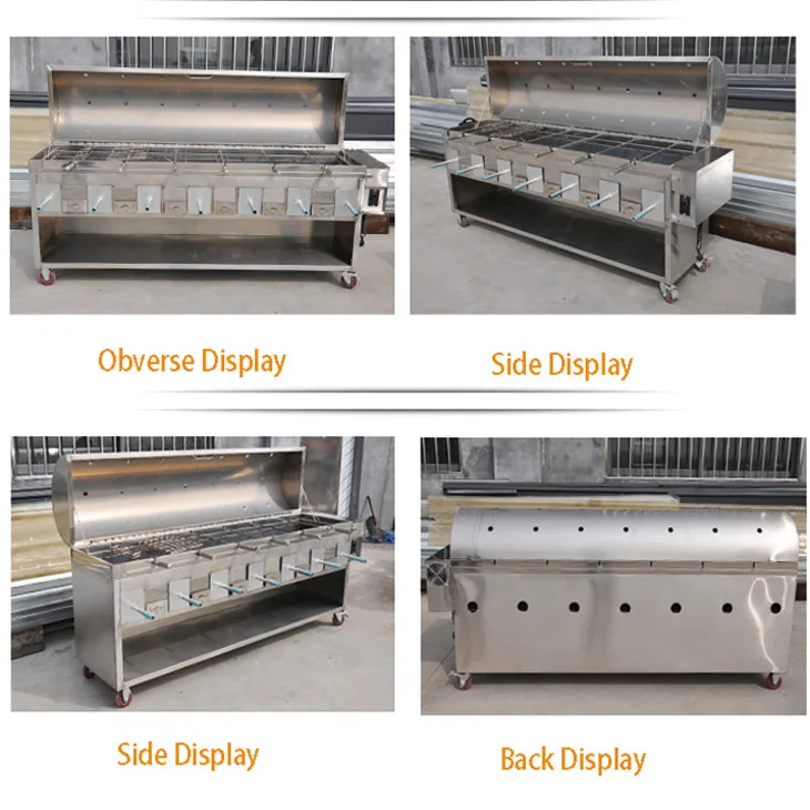 stainless steel pig roaster  chicken spit roast rotisserie for charcoal chickens