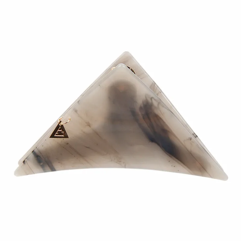 High Quality 7.5cm Triangular Heart Shape Fresh Metal and Acetate triangle and heart shape claw clips