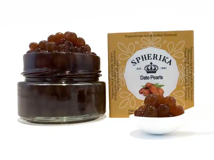 55G Glass Jar Date Spherika Flavour Pearls Good Quality Frozen Delicate Low Price Sweet Fruity Flavour Pearls