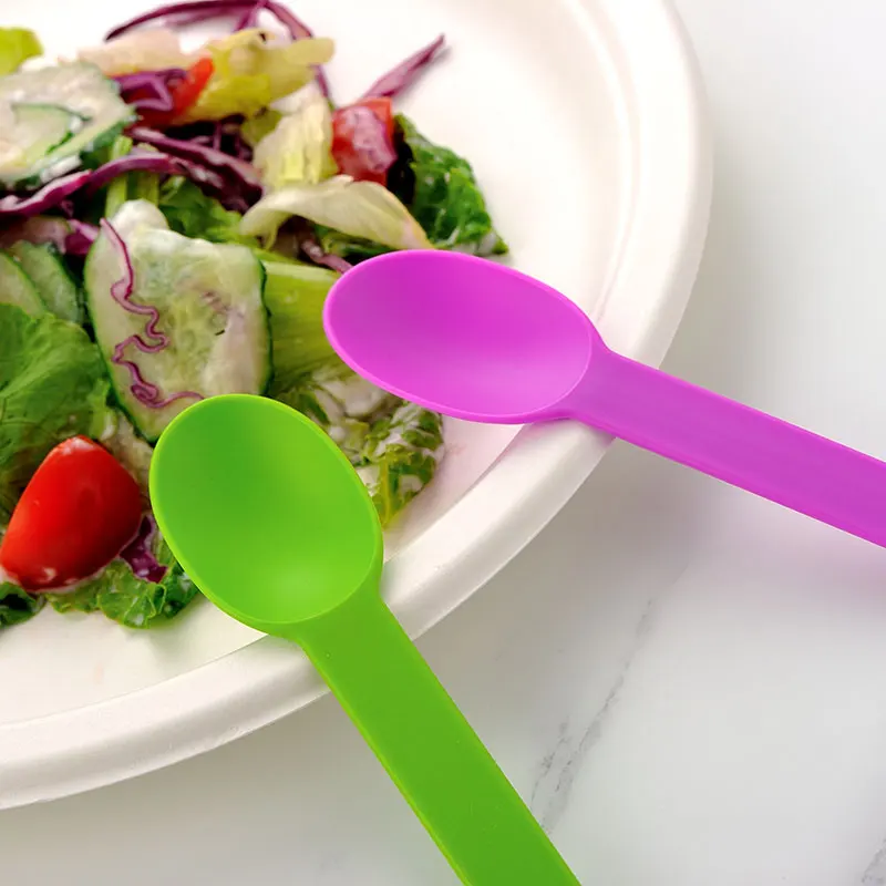Disposable Desert Spoon Colored Frozen Yogurt Spoon PP Disposable Ice Cream Spoon