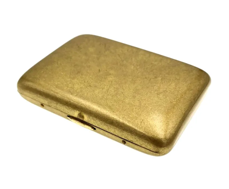 Portable High Grade Collectable Vintage Solid Brass Copper Cigarette Case Holder Box Gift