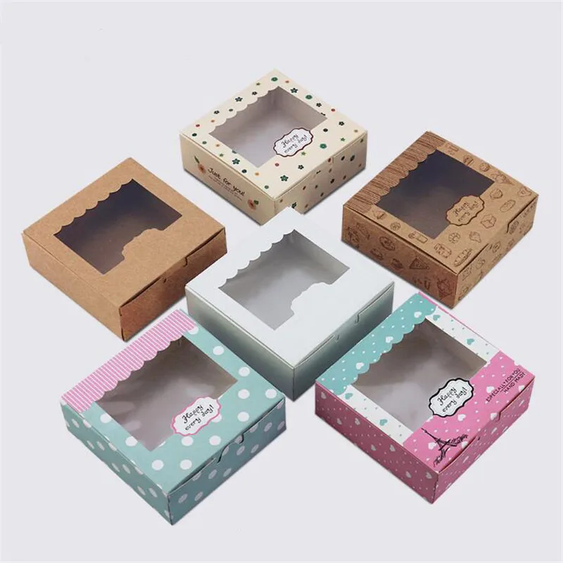 Custom kraft paper packaging window box with pvc clear window in Guangzhou Color Coated Paper Foldable Paper Box