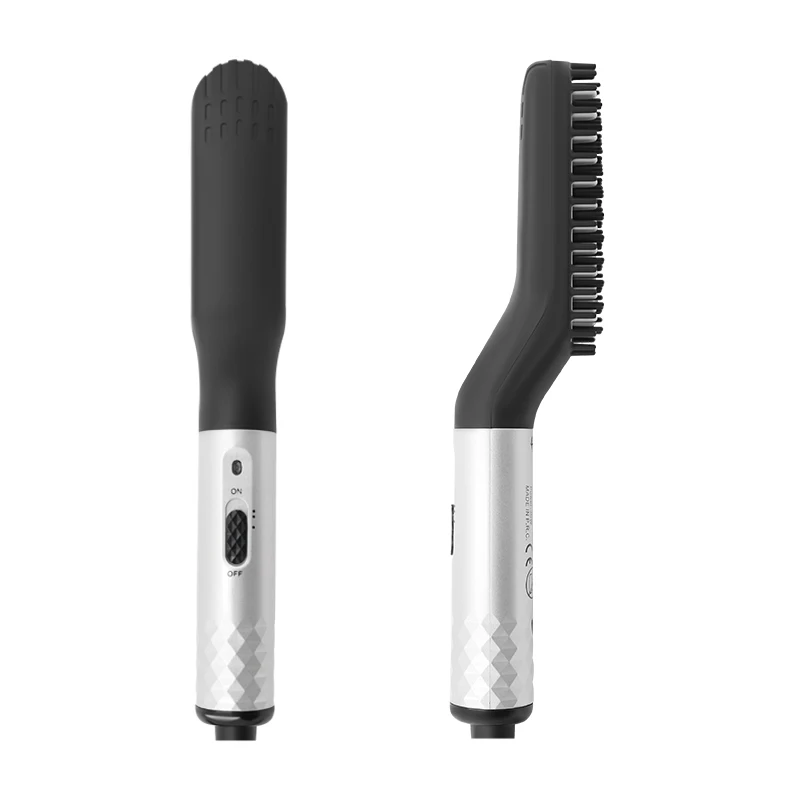 Мужской выпрямитель для бороды, щетка для надавливания, щетка для укладки волос, расческа для бороды