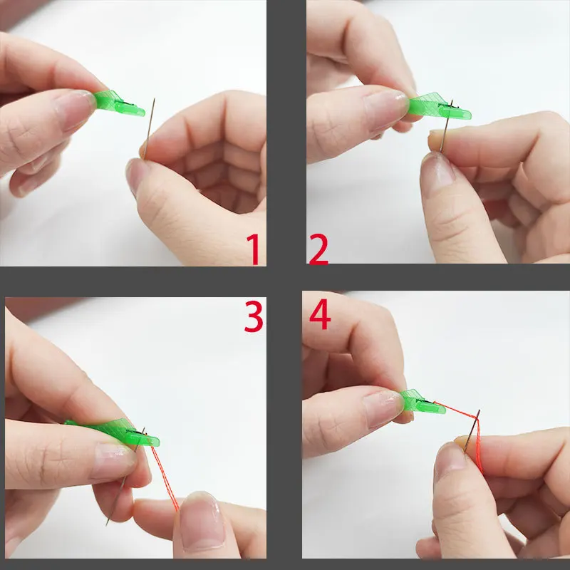 Mini Sewing Machine Needle Threader With Hook Plastic Stitch Insertion Tool Elderly Quick Automatic Changer Craft Accessories
