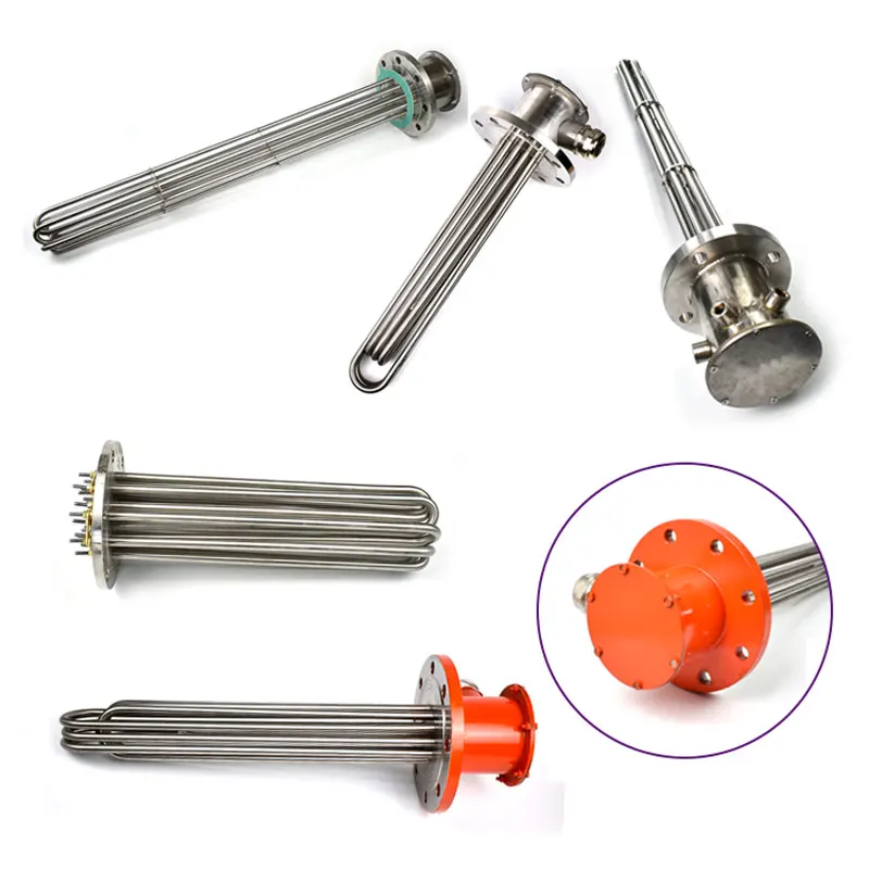 BRIGHT Explosion-proof Electric 380V 30KW 6U Flange Immersion Waste Oil Heater Element for Storage Tanks Heating