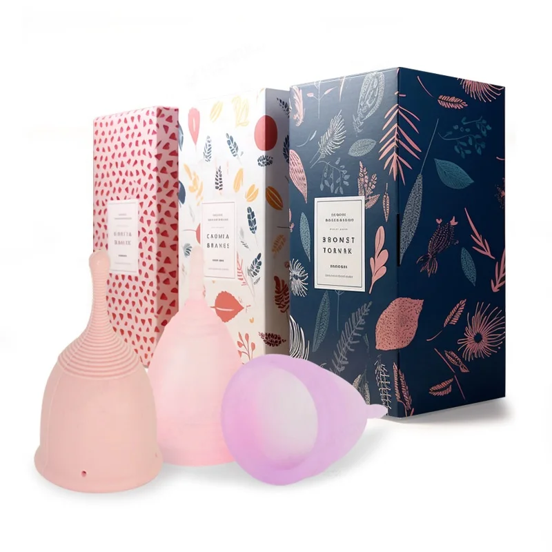 Eco-friendly best and quality menstrual cup long stem lapine en caoutchouc nursing holder pouch cats medical-grade silicone