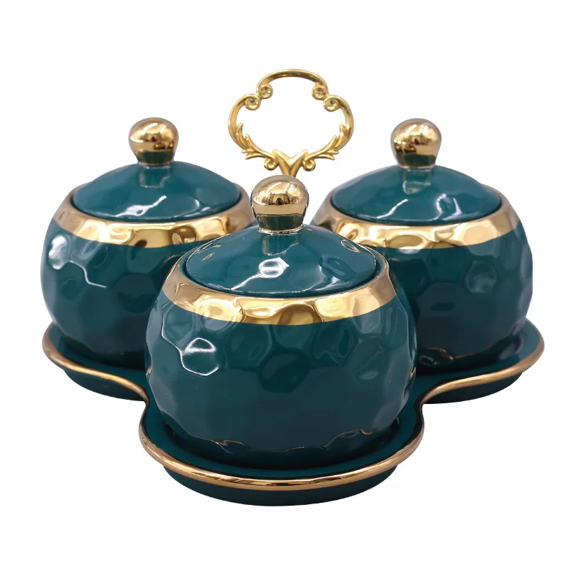 Kitchen Sugar Pots Spice Shaker Jars Sets With Lid Spoon Tray Salt Pepper Set,PE Spice Containers For Condiments