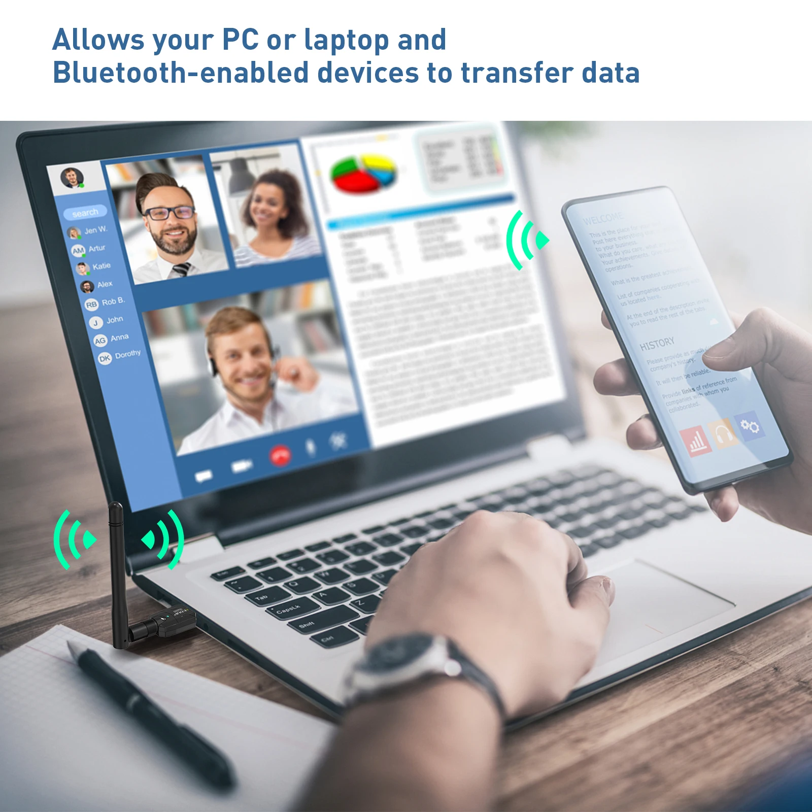 EDUP 200 метров длинный Диапазон Bluetooth Wifi адаптер EP-B3536Plus USB 5 1 для ПК