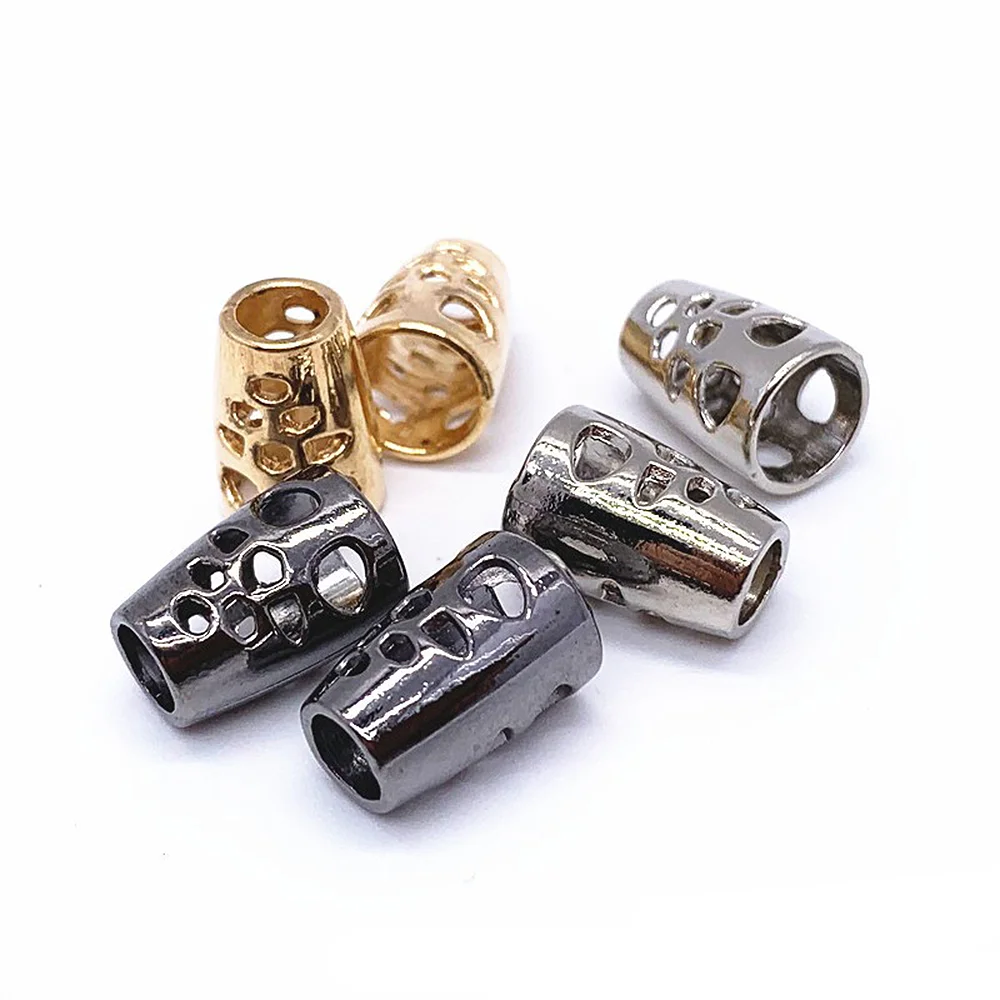 Hot Sale Metal Bell Stopper Conical Bells Cord Rope Locks Fastener Cone Cord Ends Stopper for Lanyard Clothes Bags Silver