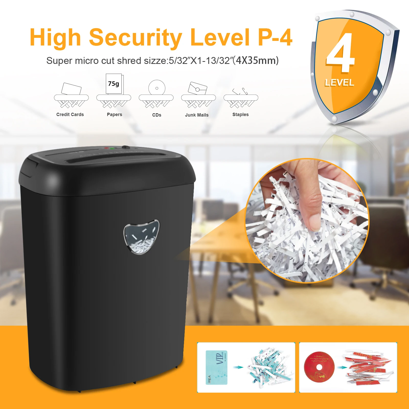 Mirco Cut High Quality Paper Shredder Office Home Use We Are Manufacturer