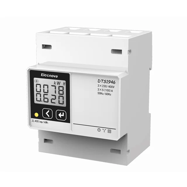 Din rail multi functional measuring 3 phase CT connection watt hour counter energy meter